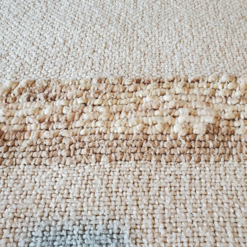 Threshold Woven Acrylic Throw Blanket Cream Tan Striped Fringe 46x60